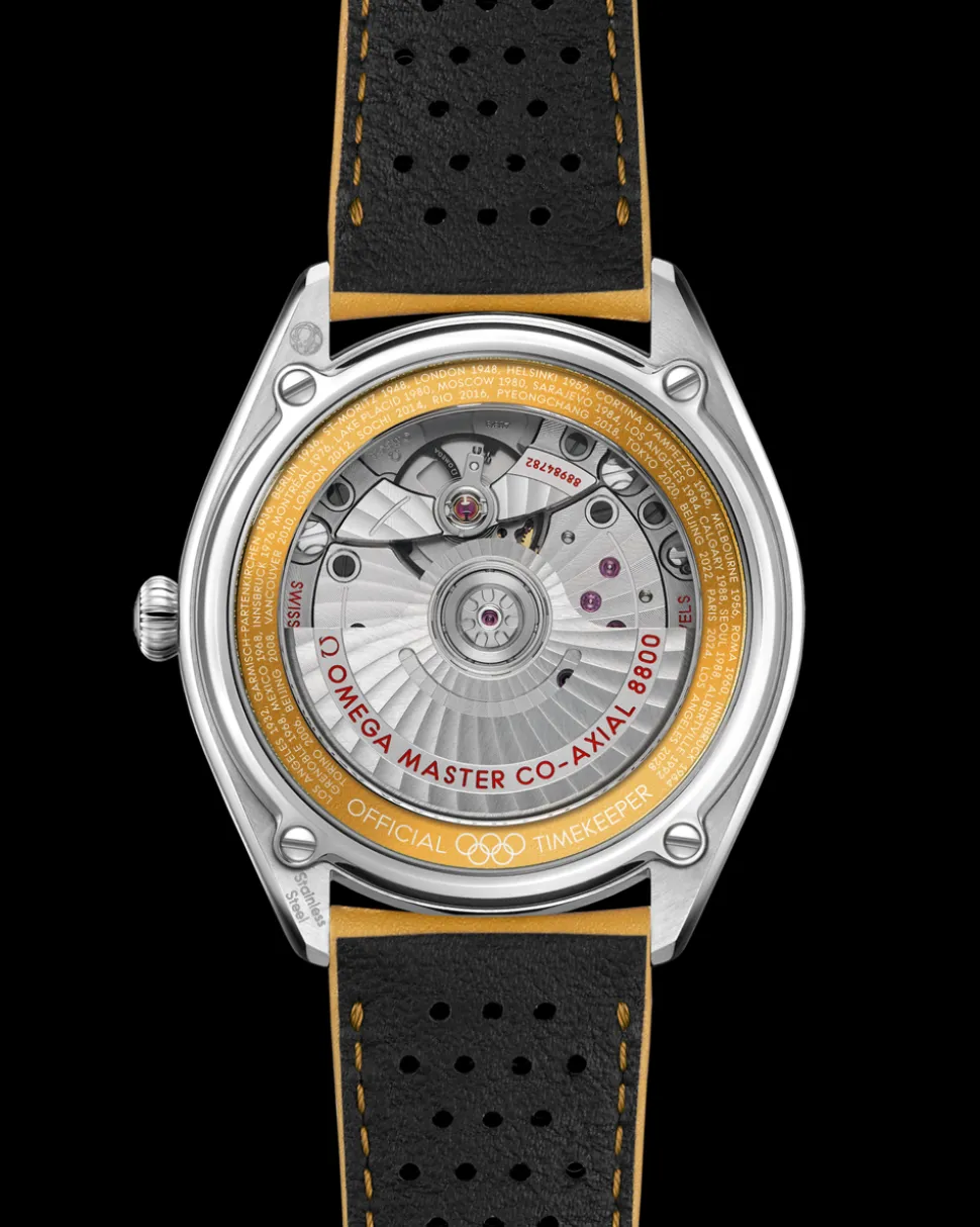39.5 mm, steel on leather strap