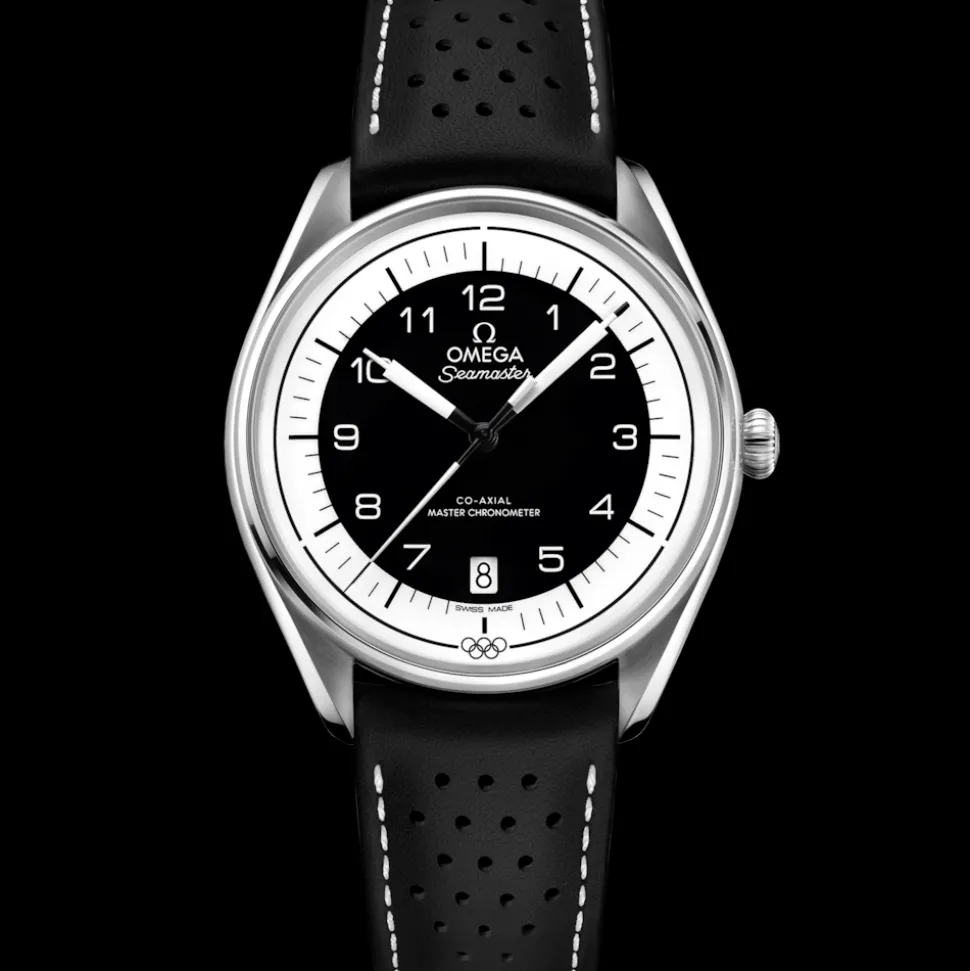 39.5 mm, steel on leather strap