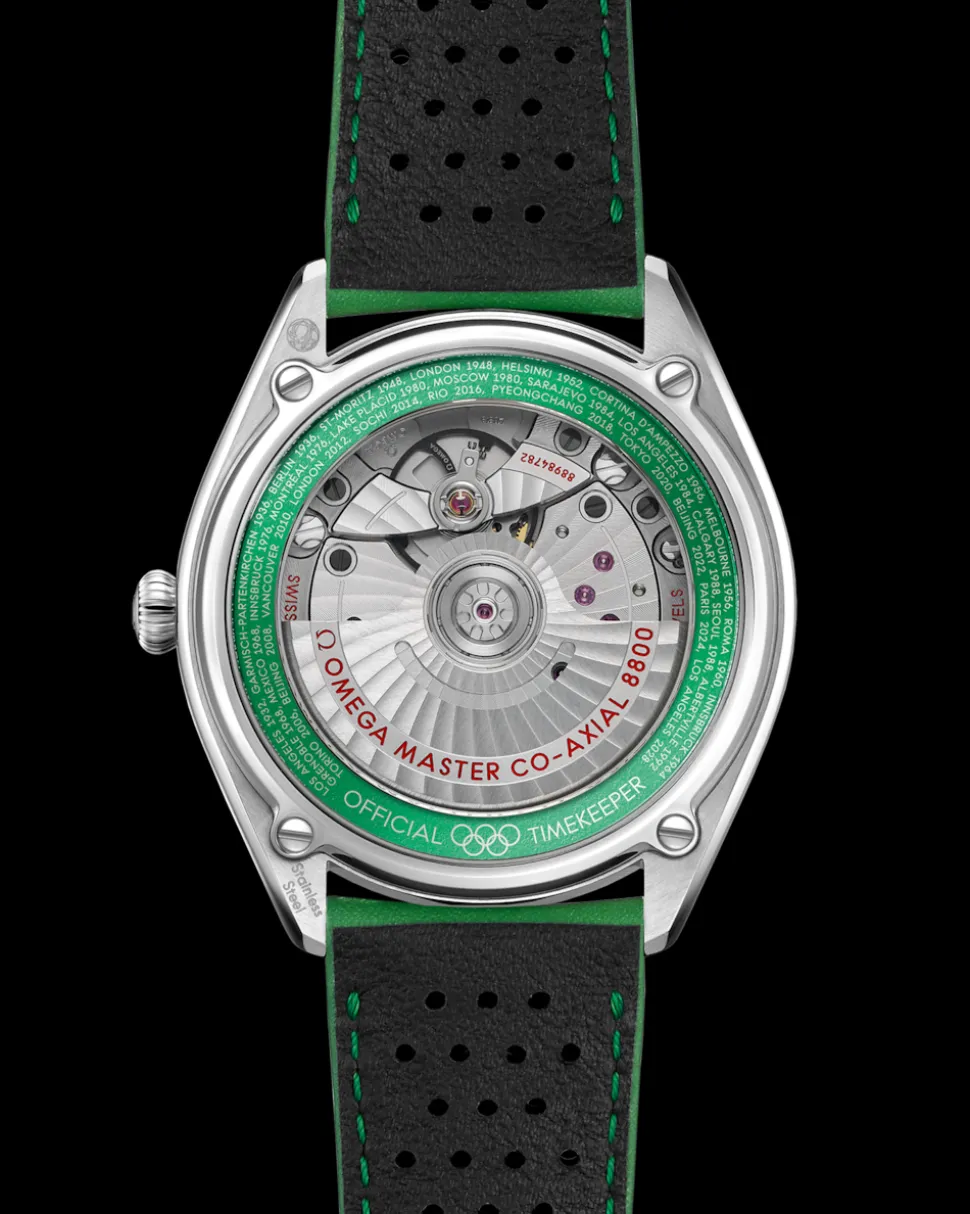 39.5 mm, steel on leather strap