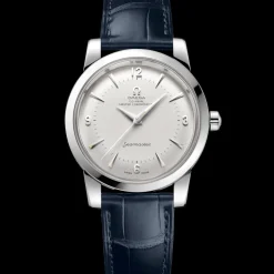 38 mm, steel on leather strap