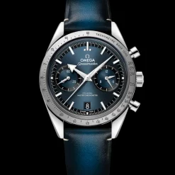 40.5 mm, steel on leather strap