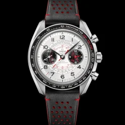 43 mm, steel on leather strap
