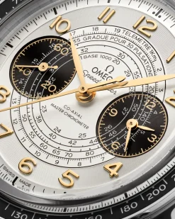 43 mm, steel on leather strap