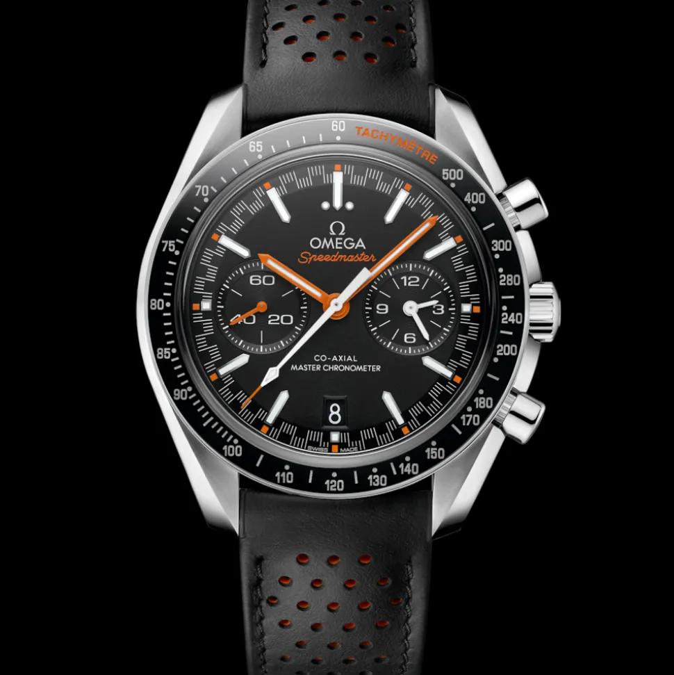 44.25 mm, steel on leather strap