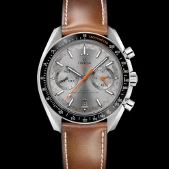 44.25 mm, steel on leather strap