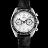 44.25 mm, steel on leather strap