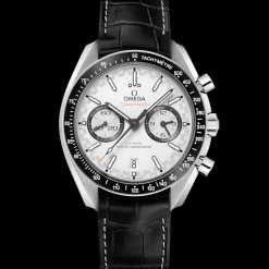 44.25 mm, steel on leather strap