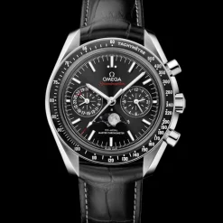 44.25 mm, steel on leather strap