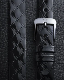 26 mm, steel on leather strap