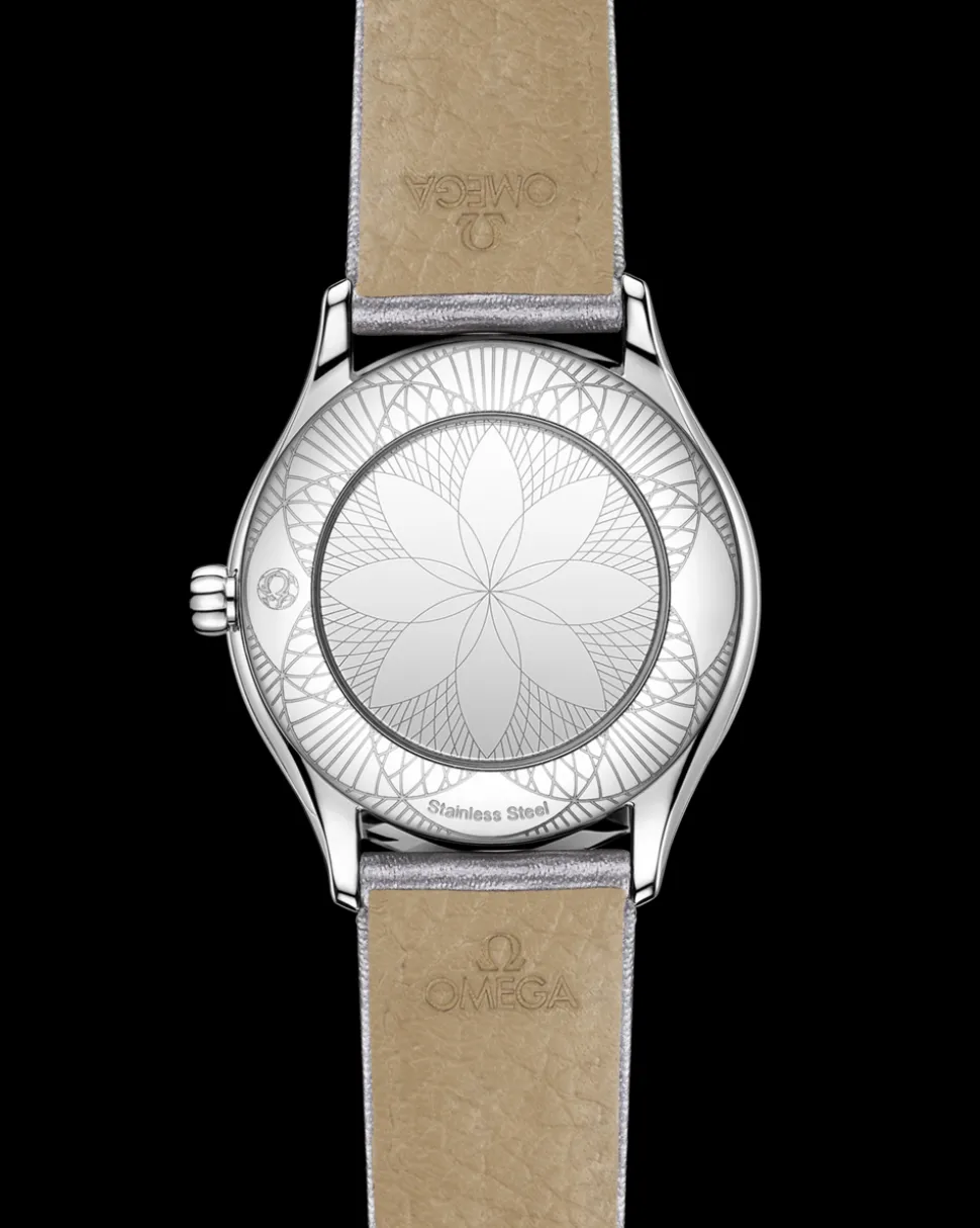 26 mm, steel on leather strap