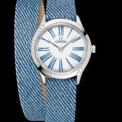 26 mm, steel on leather strap