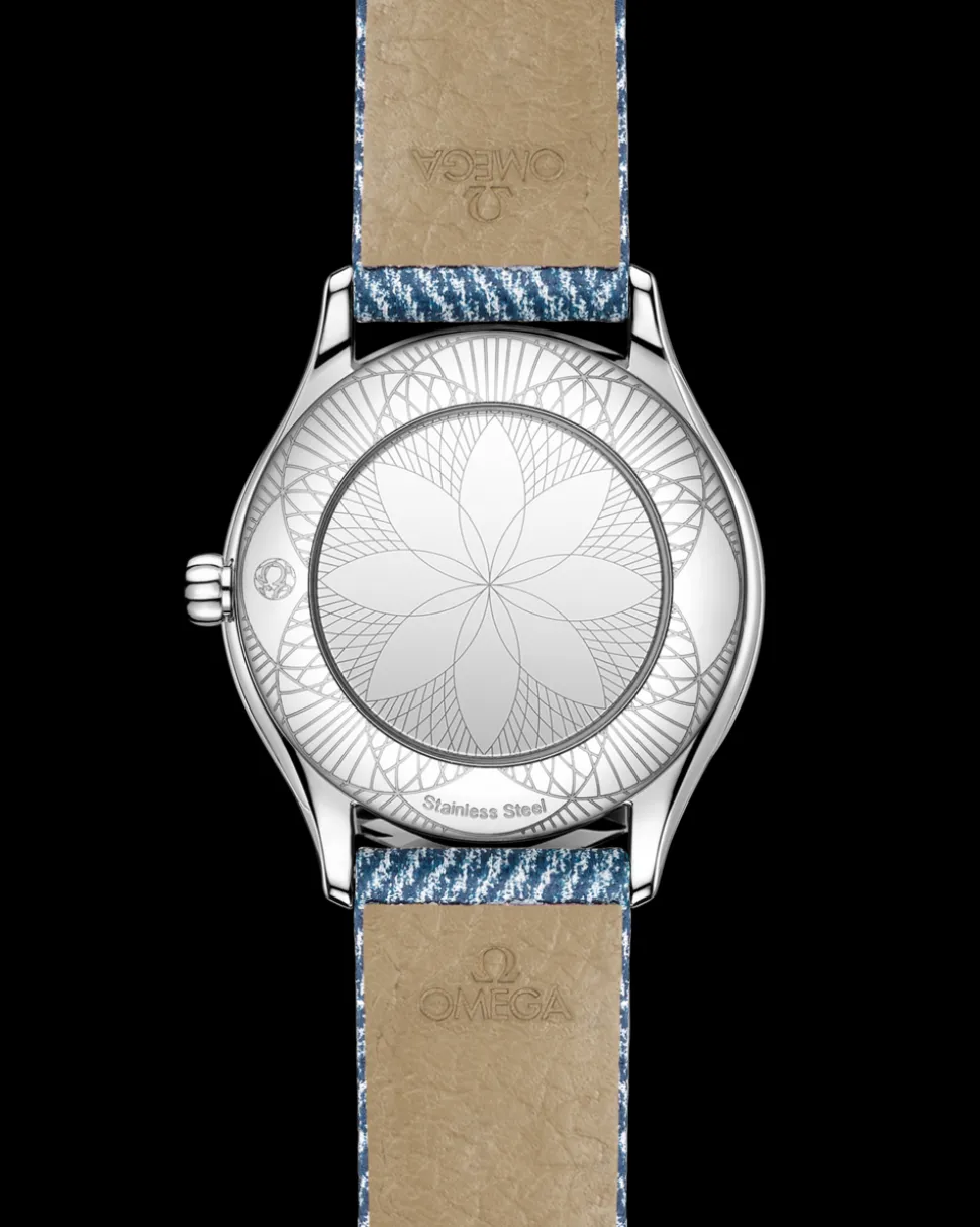 26 mm, steel on leather strap