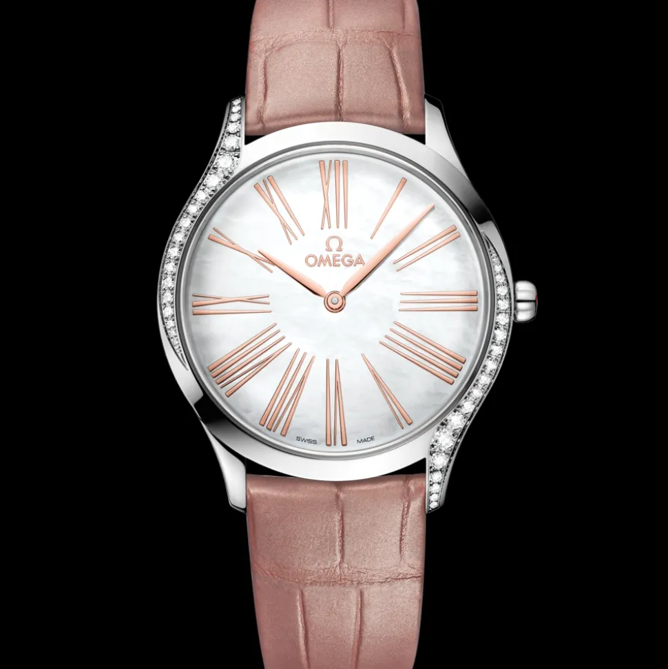 36 mm, steel on leather strap