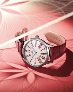36 mm, steel on leather strap