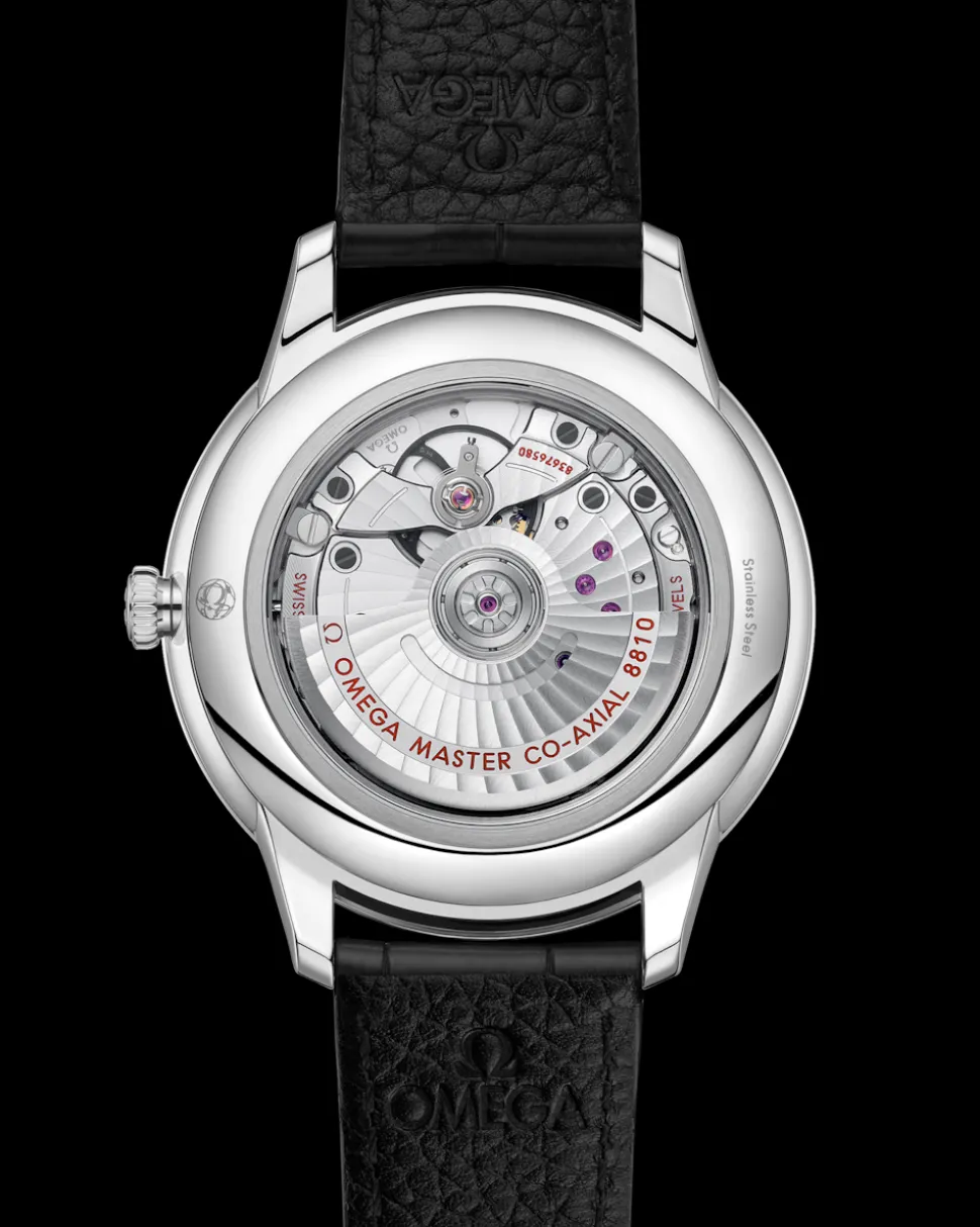 41 mm, steel on leather strap