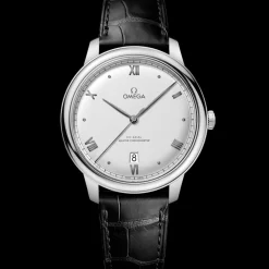40 mm, steel on leather strap