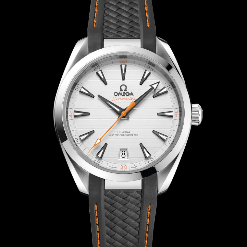41 mm, steel on rubber strap