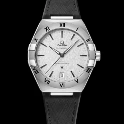 41 mm, steel on rubber strap