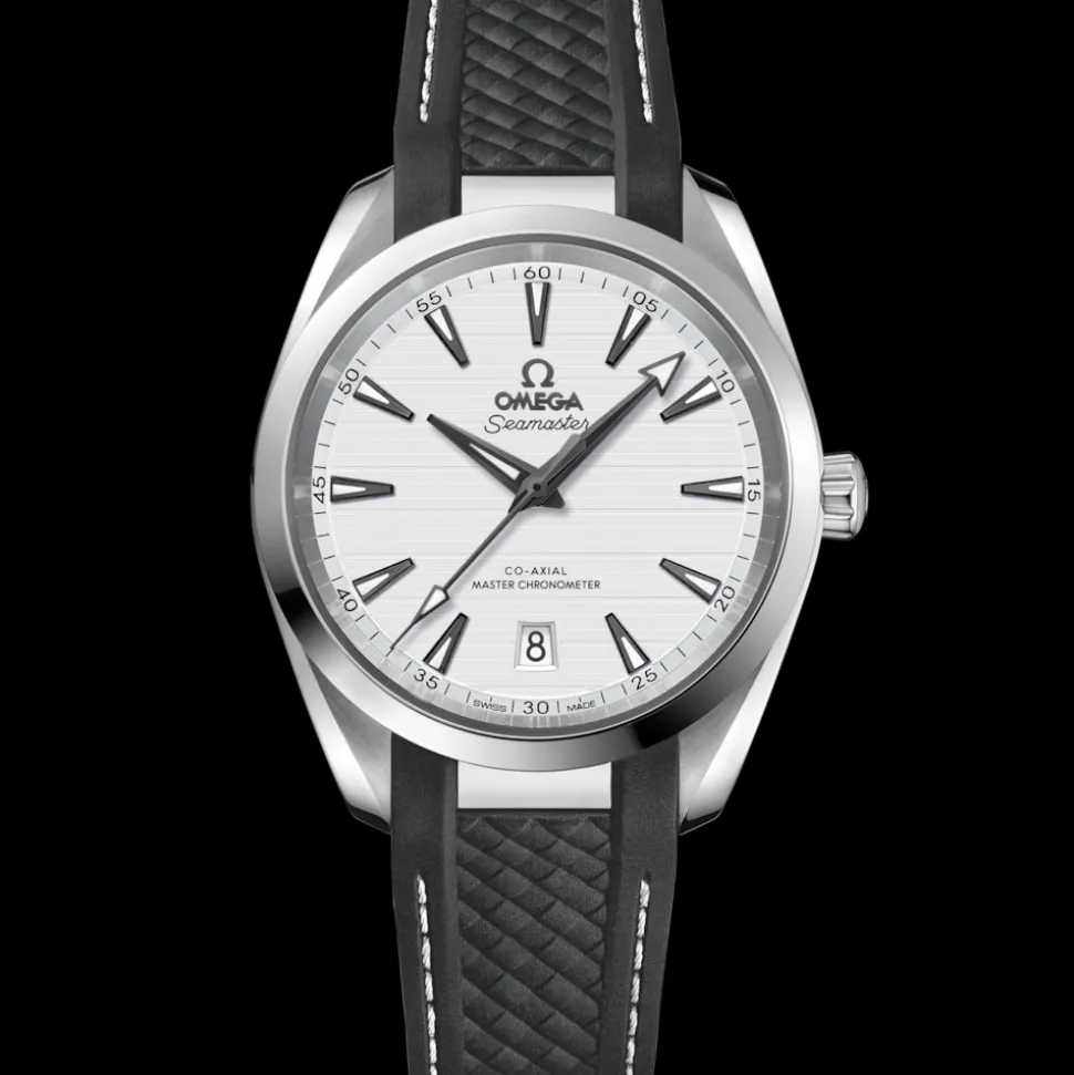 38 mm, steel on rubber strap