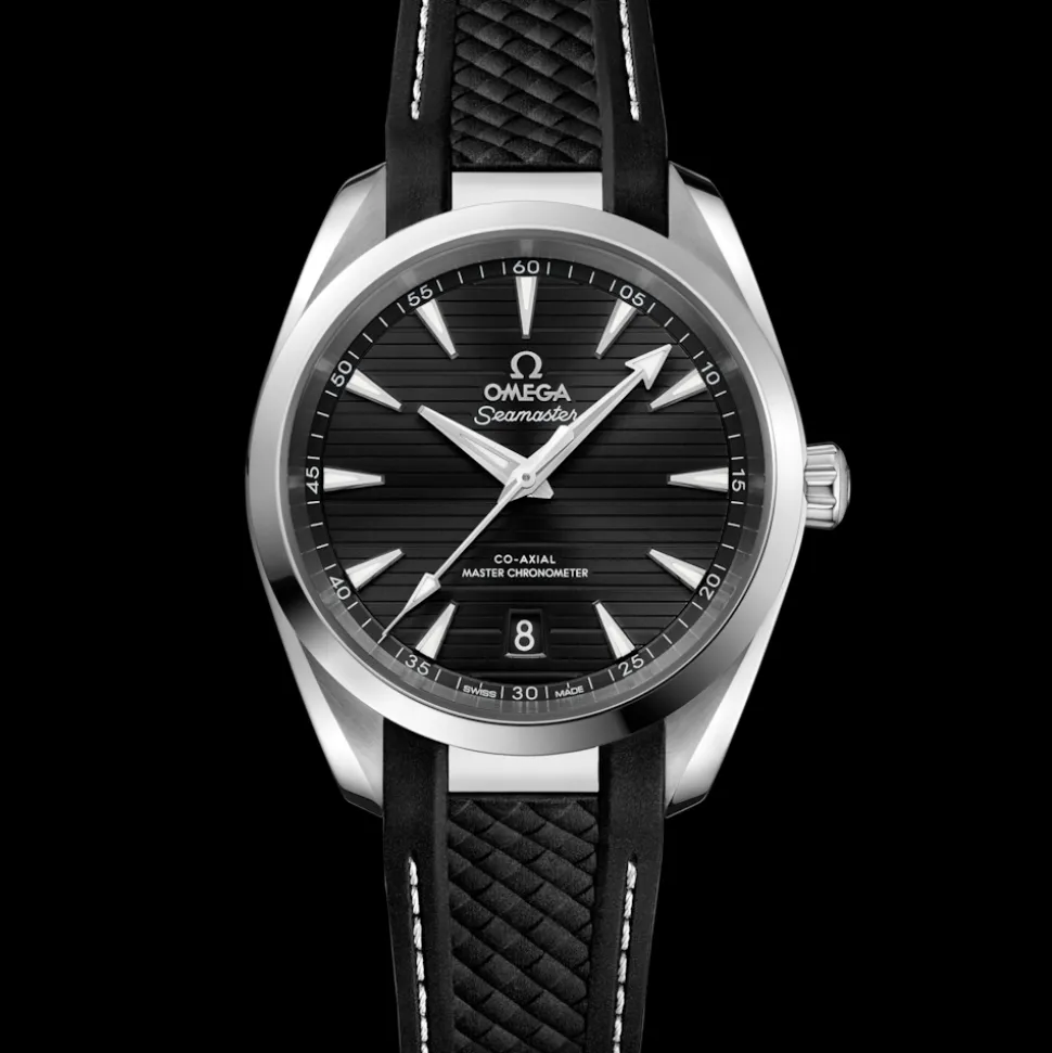 38 mm, steel on rubber strap