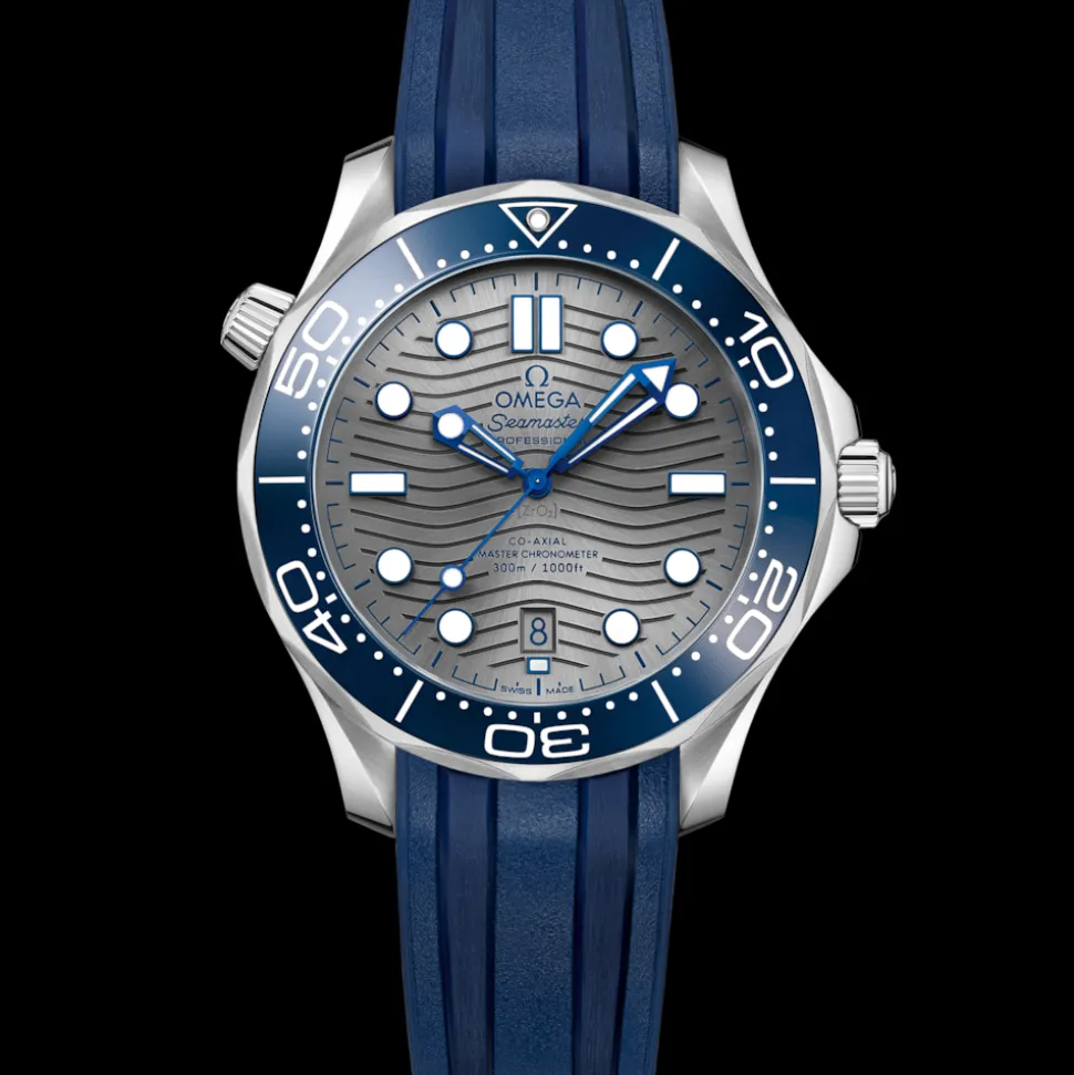 42 mm, steel on rubber strap