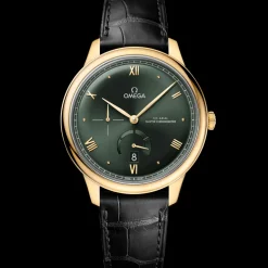 41 mm, yellow gold on leather strap