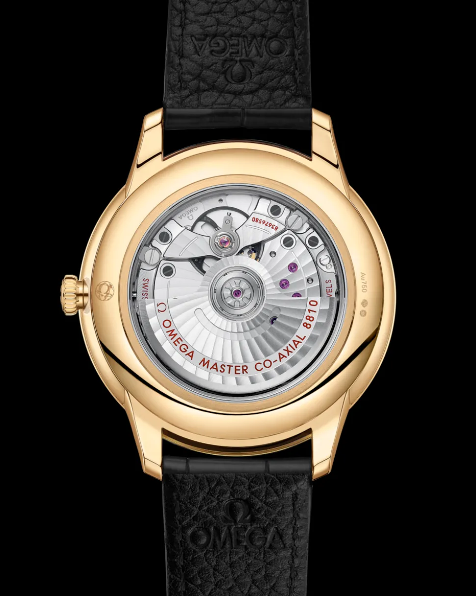 41 mm, yellow gold on leather strap