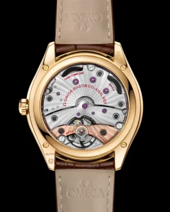 40 mm, yellow gold on leather strap