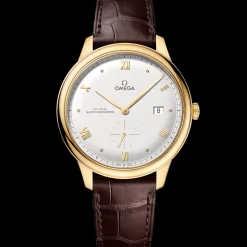 41 mm, yellow gold on leather strap