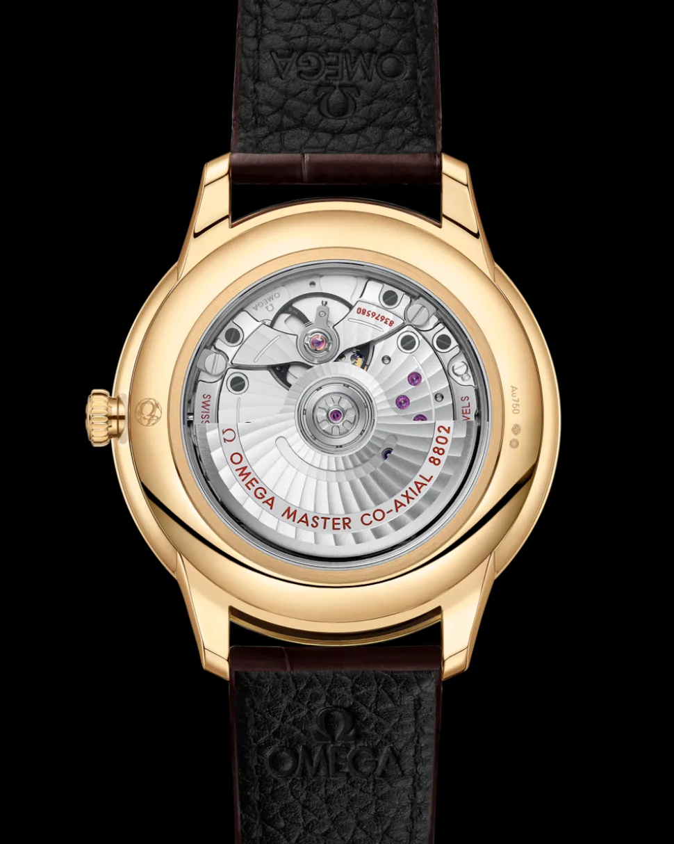 41 mm, yellow gold on leather strap