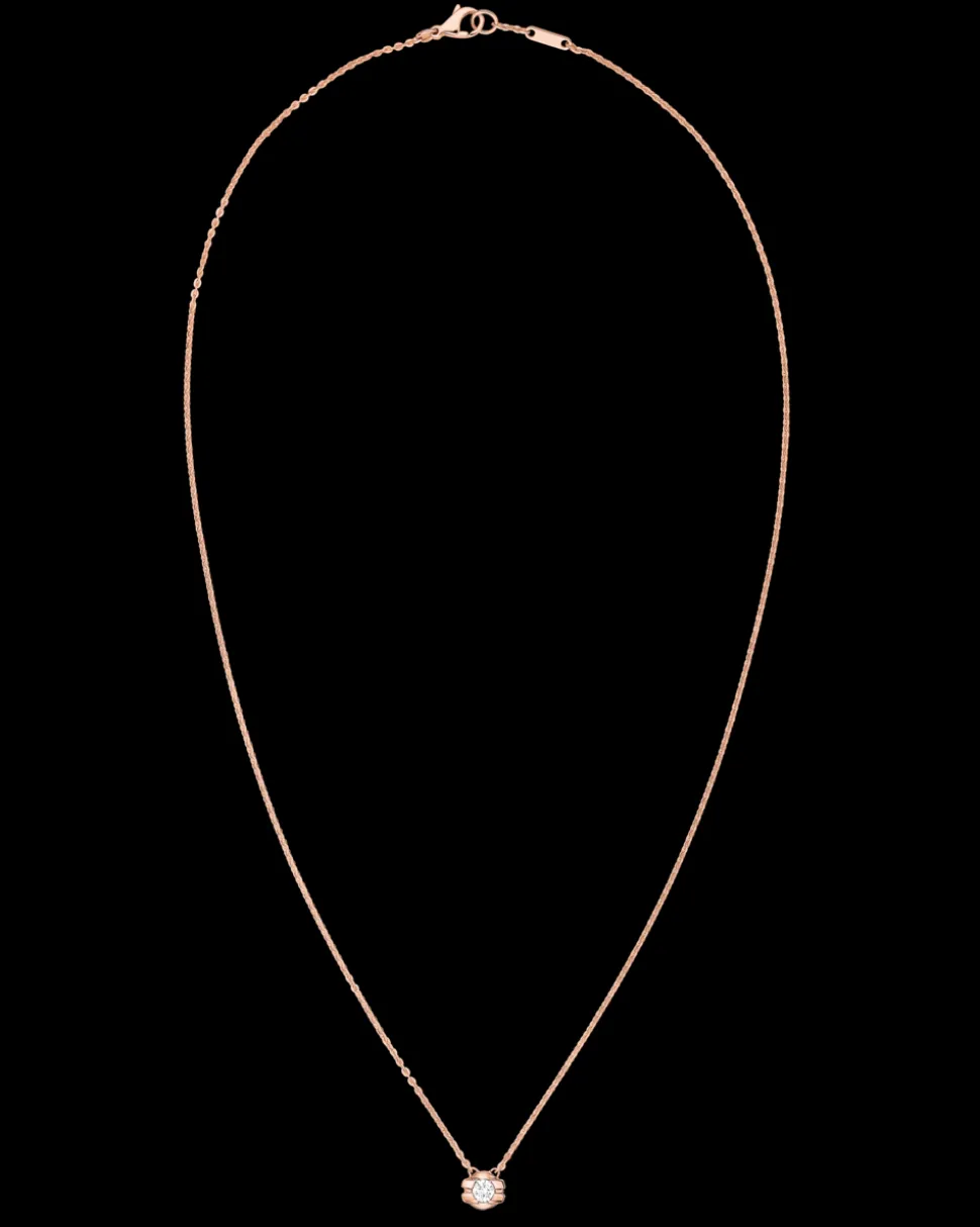 Necklace, 18k red gold, diamonds