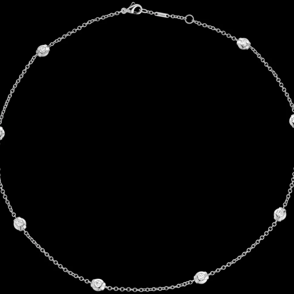 Necklace, 18k white gold, diamonds