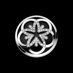 Pendant, 18k white gold, diamonds, onyx