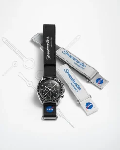 2‑piece grey Speedmaster Moonwatch VELCRO® strap