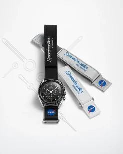 2‑piece white Speedmaster Moonwatch VELCRO® strap