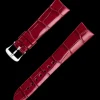 Red alligator leather strap with pin buckle