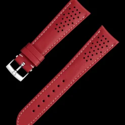 Red leather strap with pin buckle