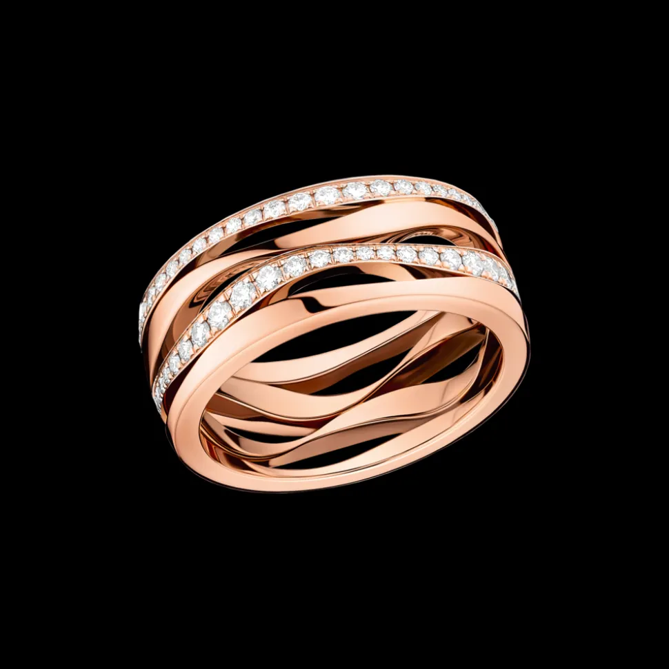 Ring, 18k red gold, diamonds
