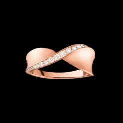 Ring, 18k red gold, diamonds