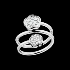Ring, 18k white gold, diamonds, mother‑of‑pearl
