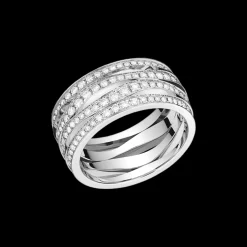 Ring, 18k white gold, diamonds