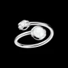 Ring, 18k white gold, diamonds, mother‑of‑pearl