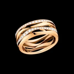 Ring, 18k yellow gold, diamonds