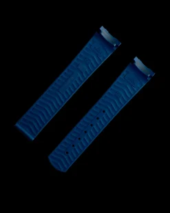 Seamaster Diver 300M blue rubber strap with foldover clasp