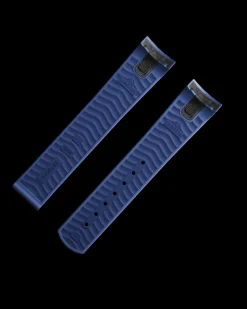 Seamaster Diver 300M blue rubber strap with foldover clasp