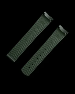 Seamaster Diver 300M green rubber strap with foldover clasp