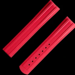 Seamaster Diver 300M red rubber strap with foldover clasp