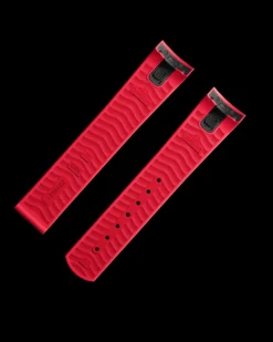 Seamaster Diver 300M red rubber strap with foldover clasp