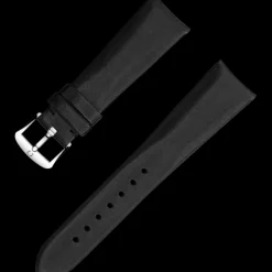 Technological‑satin black strap with pin buckle