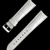 White alligator leather strap with pin buckle